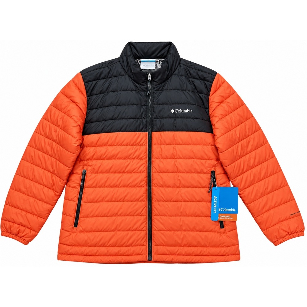 Columbia Powder Lite II Jacket Mens XXL Orange Black Omni-Heat Puffer NWT
